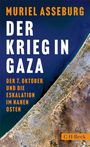 Text: "Muriel Asseburg - Der Krieg in Gaza: Der 7. Oktober und die Eskalation im Nahen Osten." Hintergrund: Satellitenbild der Küste.