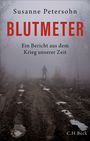 "Blutsmeter. Ein Bericht aus dem Krieg unserer Zeit" von Susanne Petersohn. Ein Soldat steht auf einem nebligen Weg.