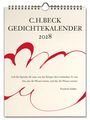 C.H.BECK GEDICHTEKALENDER 2028. Zitat von Friedrich Schiller. Elegant geschwungene rote Pinselstriche.