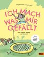 Text: "Ich mach was mir gefällt. Von Freiheit, Regeln und Rücksicht." Illustration: Kind springt freudig auf Trampolin.