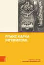 "FRANZ KAFKA INTERMEDIAL", gelber Hintergrund. Illustration: Insekt im Bett, Mann mit Hut daneben. Unten: "böhlau".