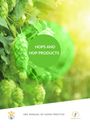 Text: "HOPS AND HOP PRODUCTS", "EBC MANUAL OF GOOD PRACTICE". Grüner Hopfen vor einem sonnigen Hintergrund. Links: EBC-Logo, rechts: Brauer-Logo.