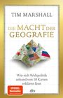 "Tim Marshall: Die Macht der Geografie. Wie sich Weltpolitik anhand von 10 Karten erklären lässt." Bücherstapel mit Flaggen.