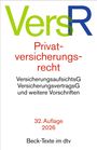 "Buchtitel: Versicherungsrecht, Privatrecht, 32. Auflage 2026, Beck-Texte im dtv. Grünes und blaues Logo oben."