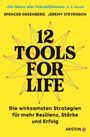 „12 Tools for Life“ in großer, schwarzer Schrift auf gelbem Hintergrund mit geometrischem Muster.