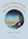 „Großer Pandas kleines Buch der inneren Ruhe“ oben, „James Norbury“ unten. Illustration: Panda betrachtet nächtlichen Himmel.