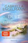 „Gabriella Engelmann, Der Duft des Strandhafers, Roman, SPIEGEL Bestseller-Autorin, Die Büchfrauen von Listland, Knaur.“<br>Strand mit Bank im Hintergrund.
