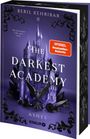 "The Darkest Academy", violette Buchabdeckung mit Schloss und schwarzem Raben. Text: "Wer herrschen will, muss töten."