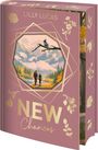 "LILLY LUCAS", "NEW Chances". Illustration: Zwei Personen wandern in einer Herbstlandschaft mit Bergen und einem Vogel auf einem Ast.