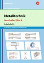 Metalltechnik, Lernfelder 2 bis 4, Arbeitsheft. Illustrationen von technischen Zeichnungen und Bauteilen.