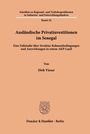 "Ausländische Privatinvestitionen im Senegal" mit orangefarbenem Hintergrund und einem Verlagslogo unten.