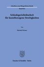 "Schriften zum Bürgerlichen Recht Band 622. Schiedsgerichtsbarkeit für kunstbezogene Streitigkeiten. Mariola Werner. Duncker & Humblot Berlin." In der Mitte ist ein stilisiertes Logo mit einem Vogel und Strahlen. Der Hintergrund ist hellblau.