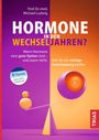 „HORMONE IN DEN WECHSELJAHREN?“, lila-orange Farben, geometrische Formen, TRIAS-Verlag.
