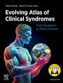 "Evolving Atlas of Clinical Syndromes" steht groß; darunter hält eine Figur die Erde. Linke, bunte Illustration eines Körpers.