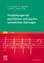 Titel: "Musiktherapie bei psychischen und psychosomatischen Störungen". Autoren: H. U. Schmidt, Th. Stegemann. Darunter Notenschlüssel, Herzschlaglinie.