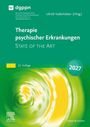 „Therapie psychischer Erkrankungen: State of the Art“, 22. Auflage, 2027. Grüner Hintergrund mit abstraktem Design.