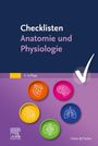 "Checklisten Anatomie und Physiologie, 4. Auflage" steht oben, mit farbigen Symbolen für Herz, Gehirn, Gelenke, Lunge, Nieren.