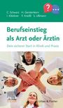 "Berufseinstieg als Arzt oder Ärztin. Dein sicherer Start in Klinik und Praxis." Fünf Menschen stehen in einem Kreis zusammen.