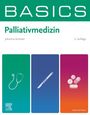 Titel: BASICS Palliativmedizin. Autor: Johanna Anneser. 2. Auflage. Illustration mit Stethoskop, Skalpell und Tabletten.