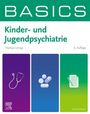 "BASICS Kinder- und Jugendpsychiatrie, Thomas Lempp, 6. Auflage. Drei Symbole: Stethoskop, Tabletten, Dokument."