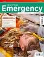 Magazin "Elsevier Emergency" mit Themen zu pädiatrischen Notfällen. Kind erhält medizinische Behandlung.