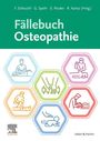 "Fällebuch Osteopathie" von F. Scheuchl et al. Sechs ikonische Darstellungen von osteopathischen Techniken in Hexagons.