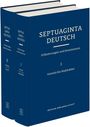 Zwei blaue Bücher mit Titeln: "SEPTUAGINTA DEUTSCH", "Erläuterungen und Kommentare". Band I: Genesis bis Makkabäer.