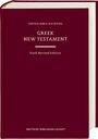 „UNITED BIBLE SOCIETIES GREEK NEW TESTAMENT Sixth Revised Edition DEUTSCHE BIBELGESELLSCHAFT“ auf rotem Buchcover.