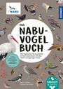 "Das NABU-Vogelbuch" steht in großen Buchstaben, umgeben von Illustrationen verschiedener Vogelarten.