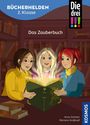 "BÜCHERHELDEN 2. Klasse, Das Zauberbuch." Drei Mädchen sind fasziniert von einem leuchtenden, aufgeschlagenen Buch.