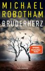 MICHAEL ROBOTHAM, BRUDERHERZ, PSYCHOTHRILLER, SPIEGEL Bestseller-Autor, GOLDMANN. Zwei kahle Bäume vor wolkigem Himmel.