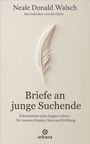 "Briefe an junge Suchende. Erkenntnisse für Frieden, Sinn und Erfüllung." Eine Feder ist zentral abgebildet.