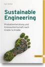 Titel: "Sustainable Engineering". Ein Fußabdruck, aus Platinen und Pflanzen, symbolisiert Nachhaltigkeit.