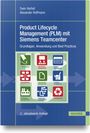Buchtitel: "Product Lifecycle Management (PLM) mit Siemens Teamcenter". Cover mit neun thematischen Icons wie Konstruktion.