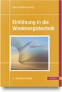 "Einführung in die Windenergietechnik" von Alois Schaffarczyk. Ein modernes, abstraktes Design mit wellenförmigen Linien.