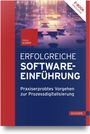 "ERFOLGREICHE SOFTWAREEINFÜHRUNG. Praxisnaher Ansatz zur Prozessdigitalisierung." Blaues Buch mit Puzzlemotiv.