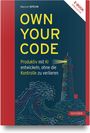 "OWN YOUR CODE" in gelb, darunter "Produktiv mit KI entwickeln, ohne die Kontrolle zu verlieren". Illustration: Leuchtturm.