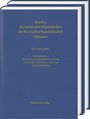 Zwei dicke Bücher mit blauem Einband. Goldene Schrift: "Katalog der lateinischen Handschriften...", Verlag "Harrassowitz".