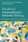"Handbuch antisemitismuskritische Bildung. Grundlegungen, Modellierungen, Praxisformen. Bunte Farbkleckse unten."