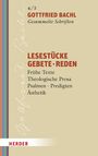 4/2 GOTTFRIED BACHL Gesammelte Schriften. LESESTÜCKE GEBETE REDEN. Herder-Logo unten. Beigefarbener Hintergrund.