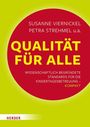 "QUALITÄT FÜR ALLE" in gelber Schrift auf rotem Kreis. Autoren oben, Thema: Standards für Kinderbetreuung. "HERDER" unten links.