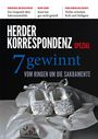 "7 gewinnt - Vom Ringen um die Sakramente" in Weiß und Blau, darunter Babyschühchen in Seidenpapier.