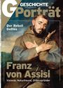 Geschichte Porträt: Franz von Assisi. Der Rebell Gottes. Visionär, Naturfreund, Ordensgründer. Mönch mit geschlossenen Augen.