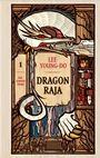 "DRAGON RAJA" von Lee Young-Do. Illustration: Drache mit weißen Schuppen und rotem Auge, eine Person hält ein Schwert.