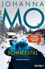 "JOHANNA MO, SCHNEESTILL, Kriminalroman, SPiEGEL Bestseller-Autorin. Schneebedeckte Landschaft mit einem Fluss."