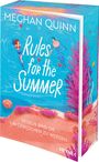 "MEGHAN QUINN, Rules for the Summer, Roman, Regeln sind da, um gebrochen zu werden." Illustration von Menschen im Wasser.