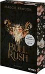 „Bull Rush“ von Maggie Rawdon. Dunkle Blumen und ein Tier-Schädel schmücken das Cover, Hinweis „Dark Romance ab 18“.