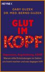 Text: "GLUT IM KOPF" in Rot. Weitere Details in Orange. Dunkler Hintergrund mit orangem Rand.