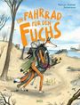 Text: "Ein Fahrrad für den Fuchs", "Marcus-Gunnar Pettersson", "Insel". Illustration: Fuchs trägt Fahrradteile durch eine karge Landschaft.