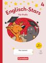 "Englisch-Stars Für Profis" steht oben, "Hier trainiert" darunter. Illustration: Hund und Maulwurf feiern mit Hüten.